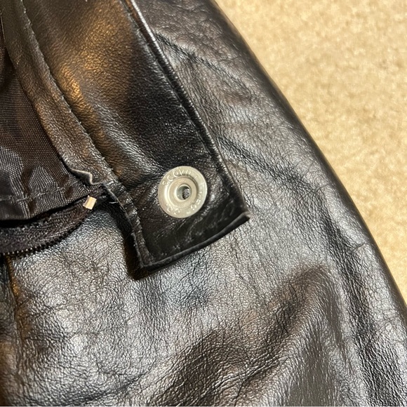 Vintage Leather Black Pencil Skirt 26" Waist High Waisted - Picture 8 of 16